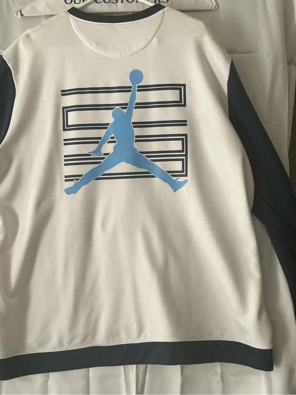 Jordan Two-Tone Button-Up Jacket in White and Navy